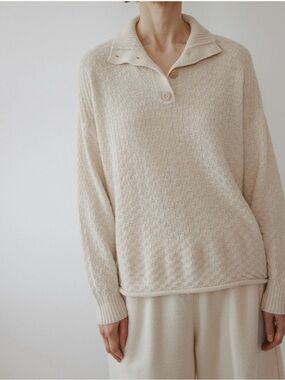 ALPACA LATTICE HENLEY : NATURAL